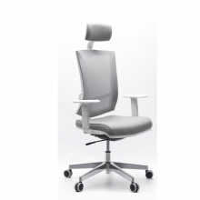 Sillas ergonómicas con espaldar  en malla y asiento tapizado