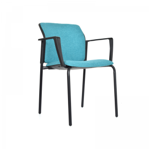 Silla Logan asiento y espaldar tapizado estructura 4 pata