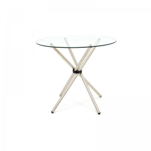 Mesa de centro vidrio templado patas acero inoxidable