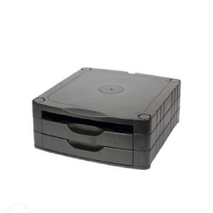 Soporte monitor modular dos cajones Soporte monitor mesa modular dos cajones La presentación del producto viene armado pero tiene opción desarmable para ajustar la altura según la posición necesaria. Excelente resistencia a la humedad y al impacto.